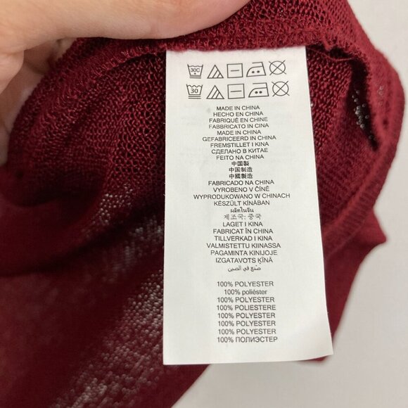 Michael Michael Kors 1X Dark Red Open Front Long Light Cardigan Office Preppy - Picture 7 of 9
